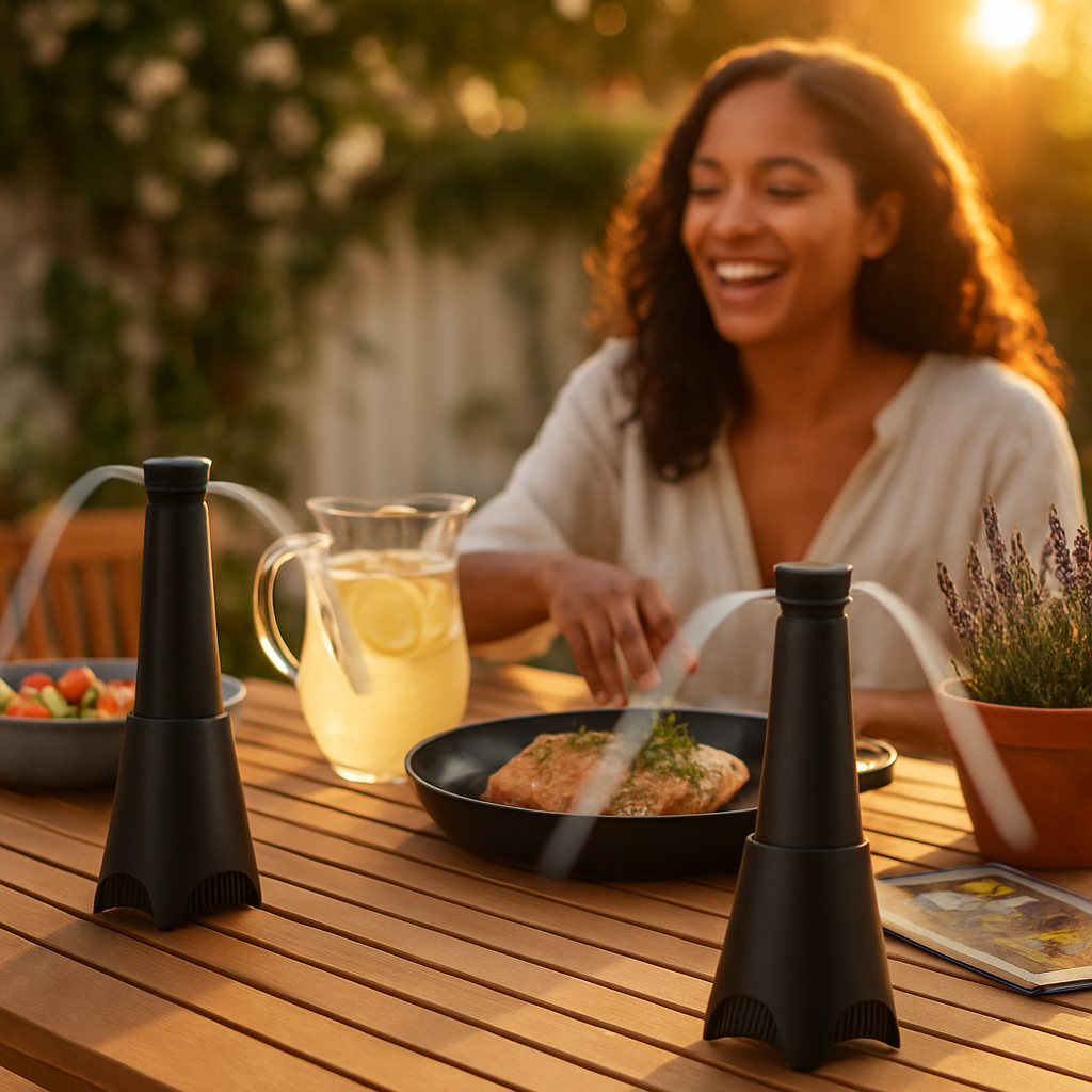 Portable Reflective Fly Repellent Fan with Soft-Stop Blades