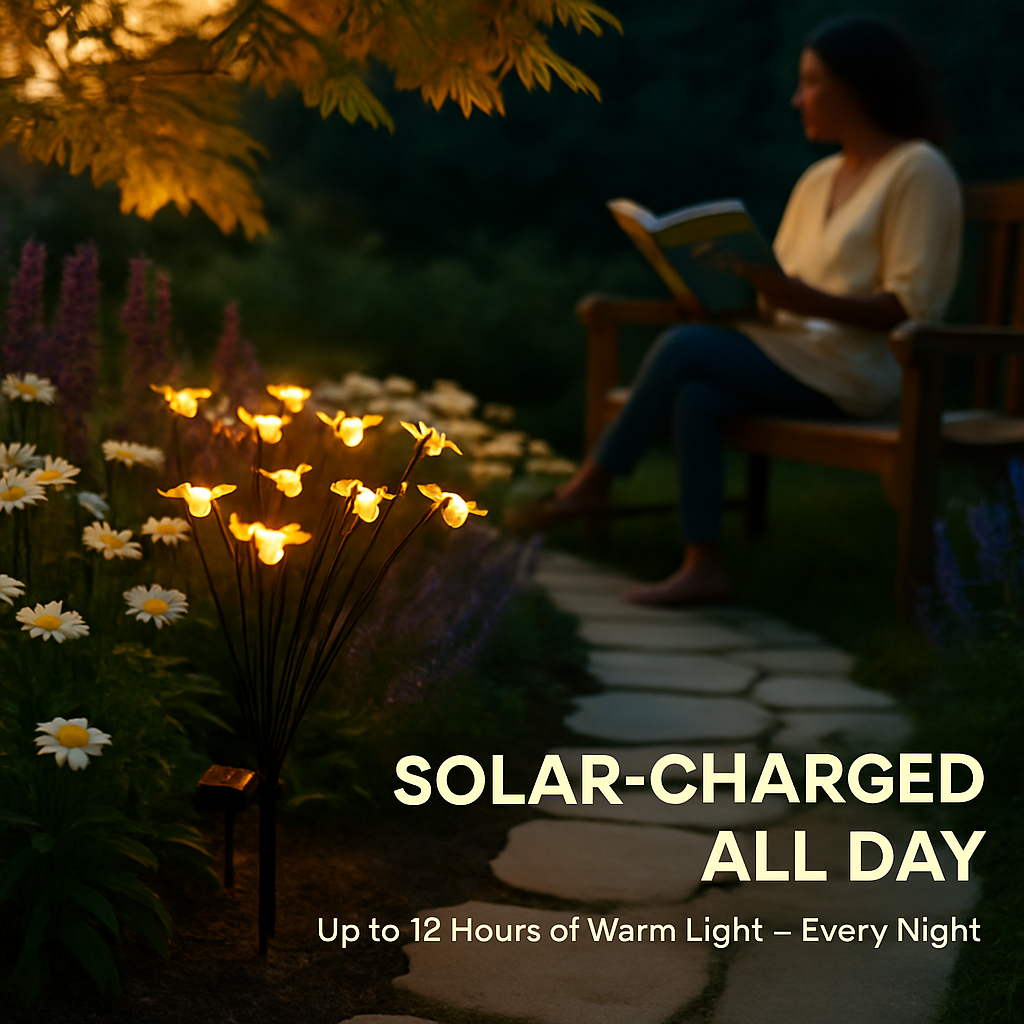 Solar Bee Stake Lights with 2 Lighting Modes