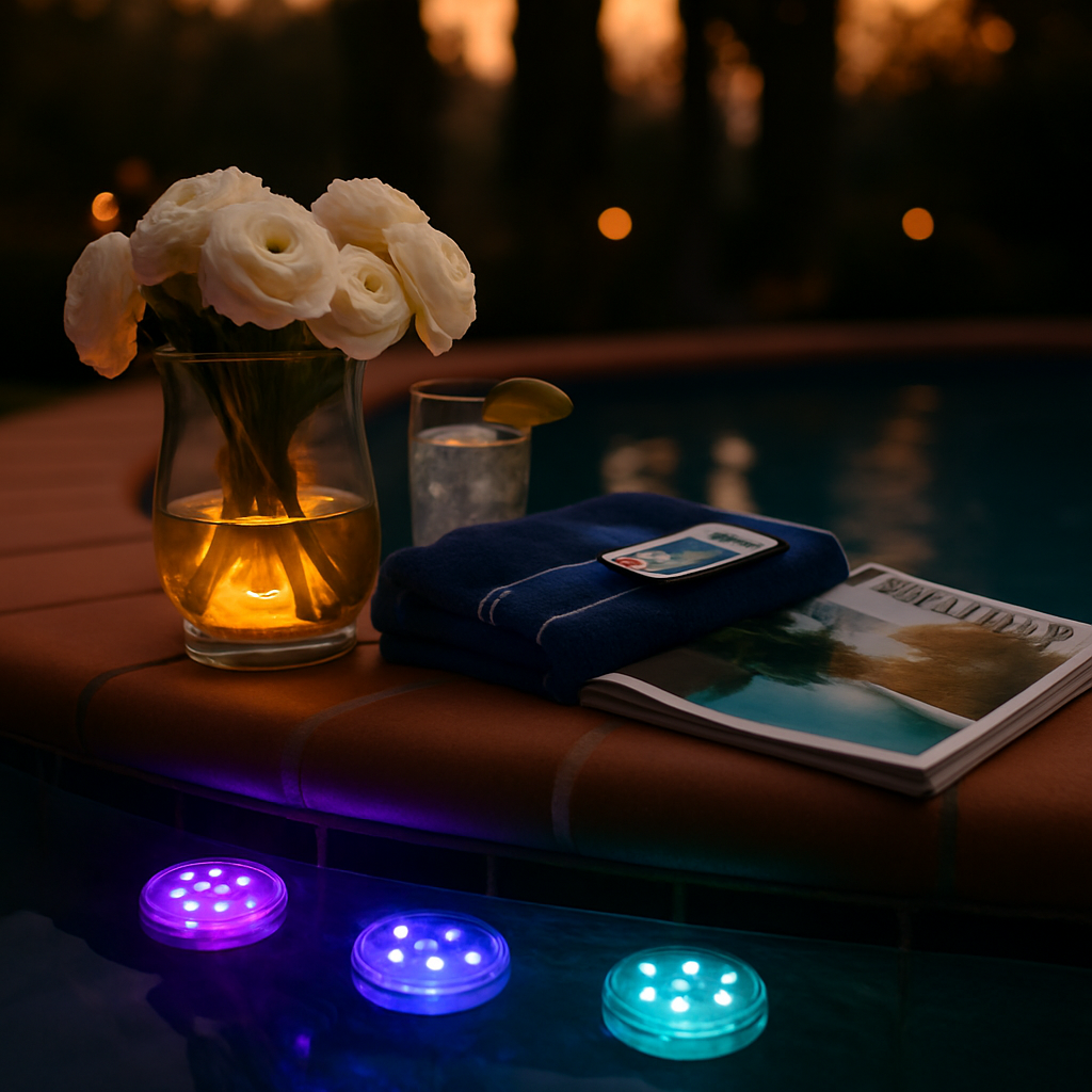Submersible RGB LED Lights 4-Pack for Vases & Aquariums