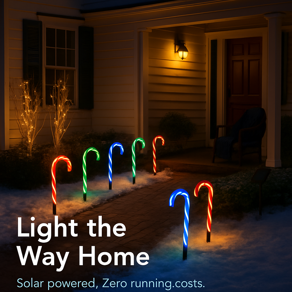 Candy Cane Solar Light for Garden and Patio Decor