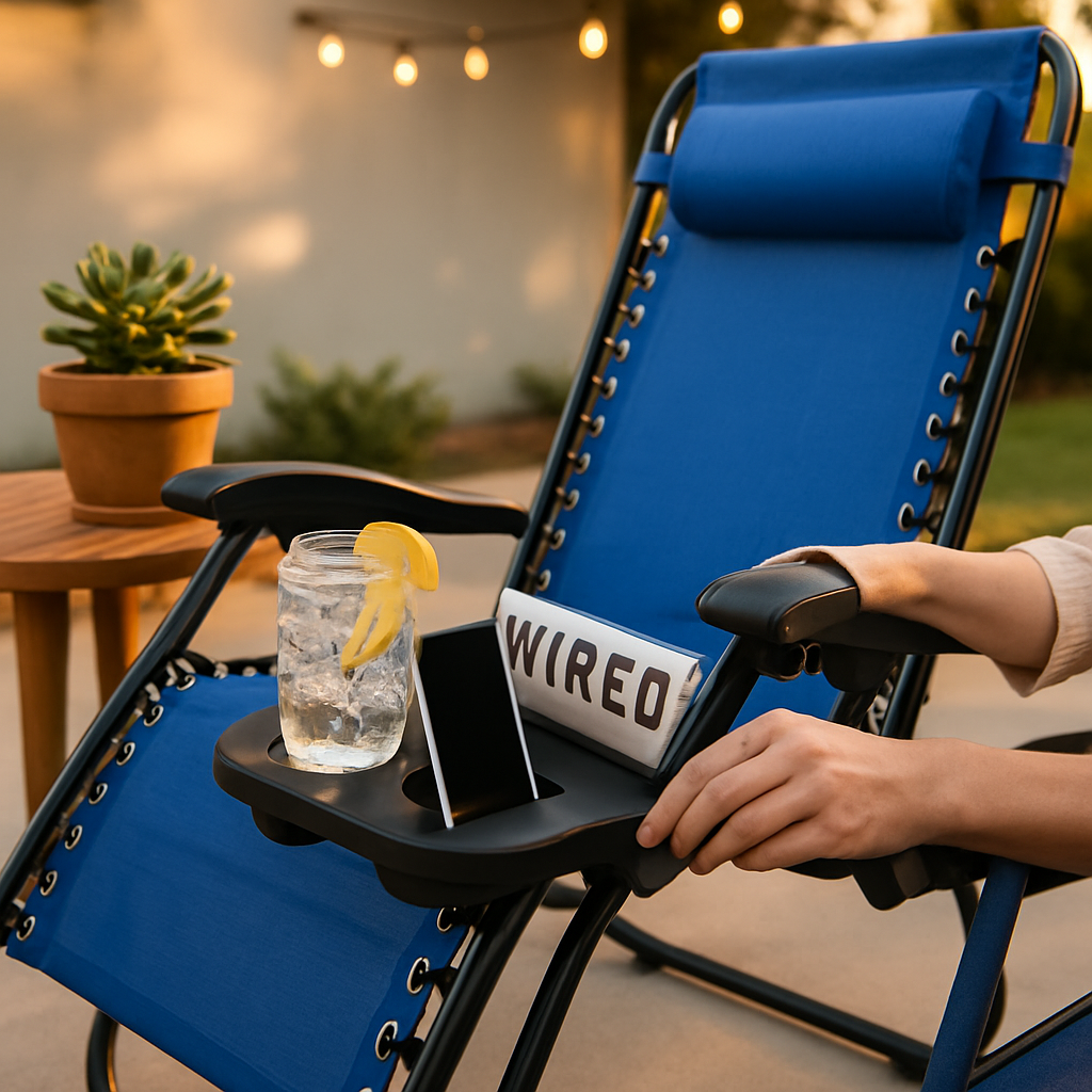 Zero Gravity Cup Holder Clip-On Tray for Chairs