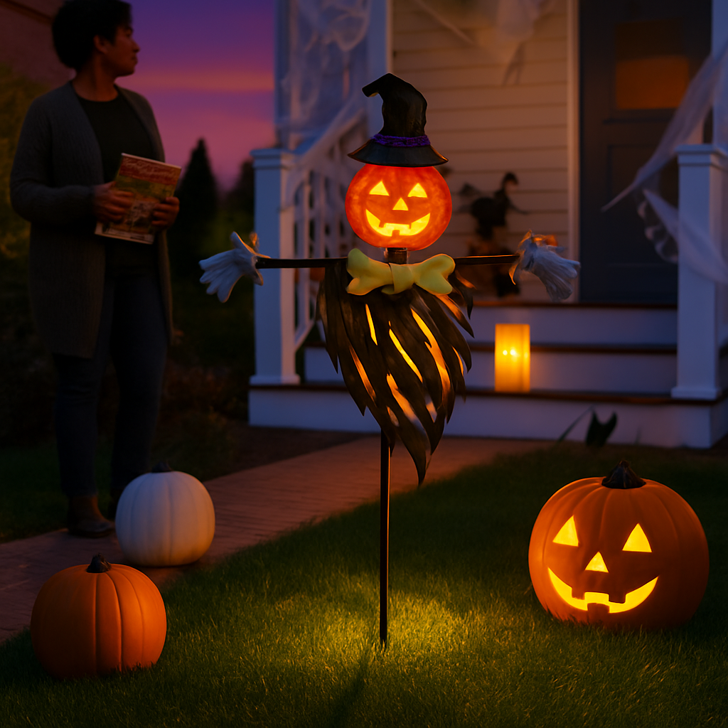 Scarecrow Shape Halloween Decoration Light for Garden
