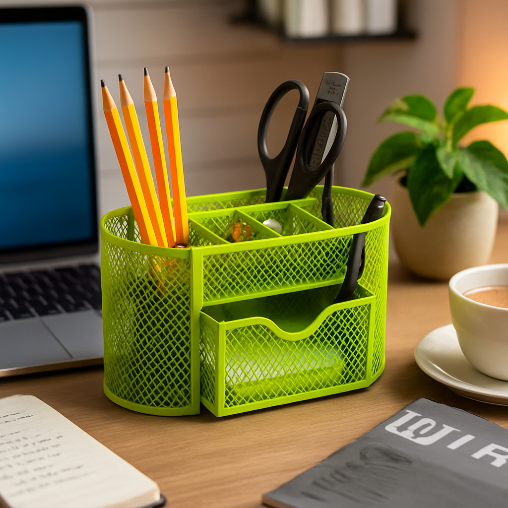 Metal Mesh Pencil Holder Desk Organizer for Home Office