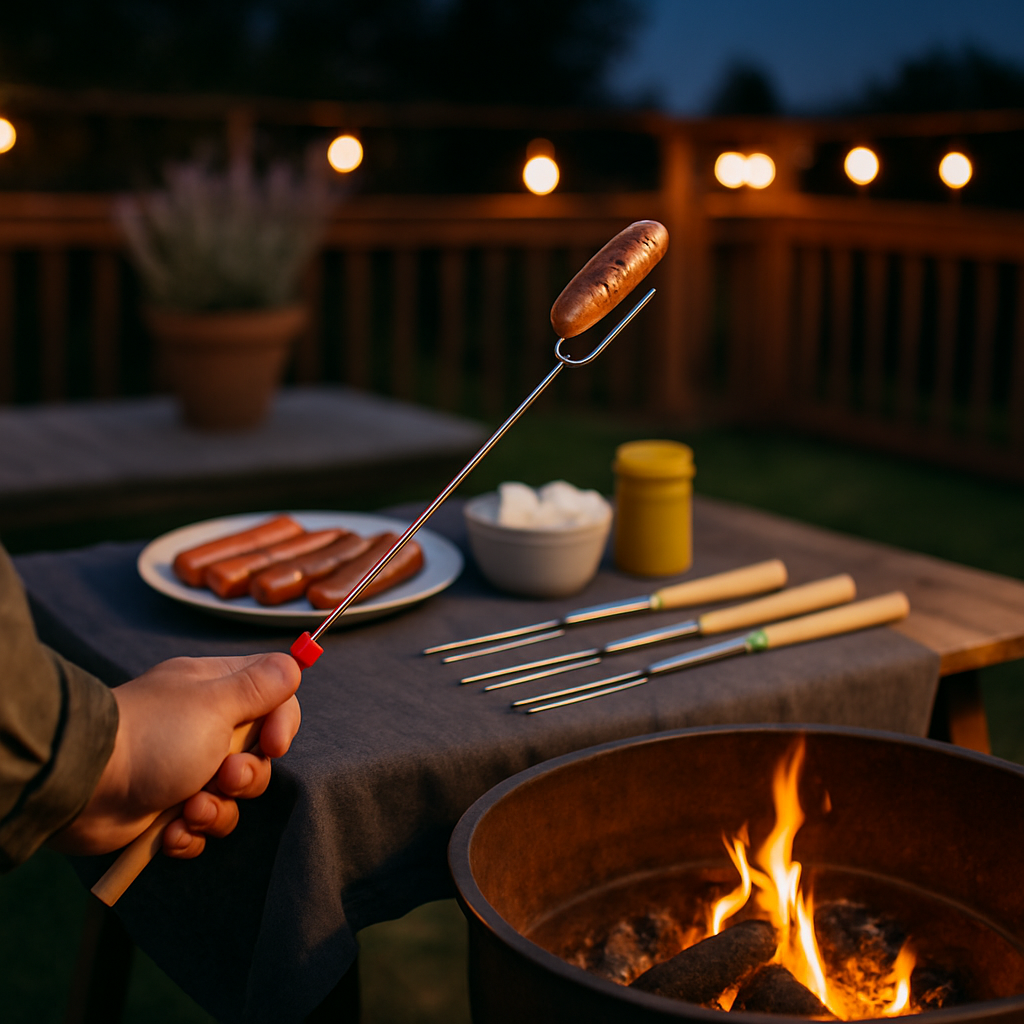Stainless Steel Roasting Sticks Set for Safe Grilling