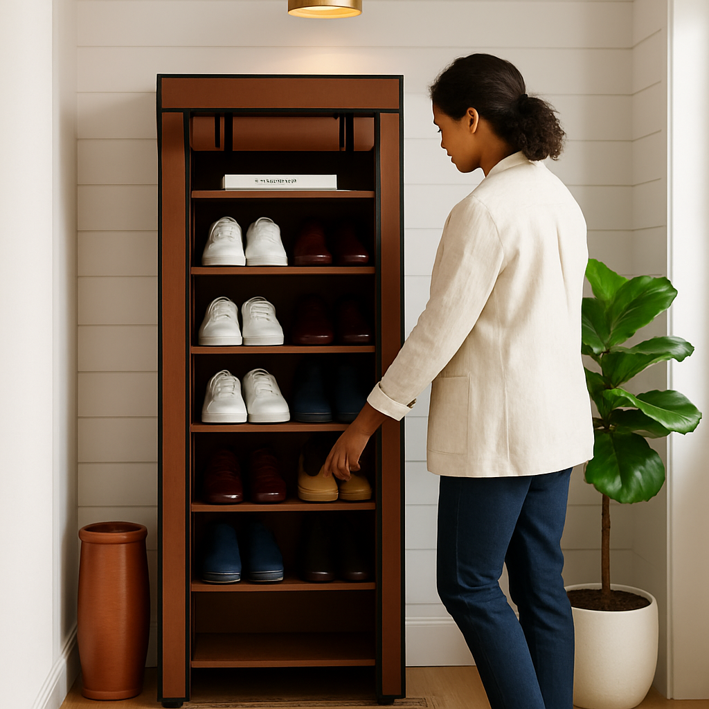 10-Tier Shoe Cabinet for Entryway Organization