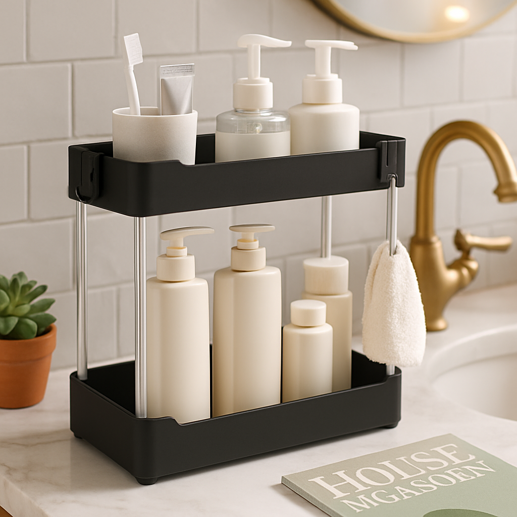 2-Tier Under Sink Shelf Organizer for Bathroom