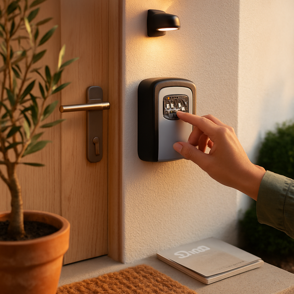 Key Lock Box with 4-Digit Resettable Code for Outdoors