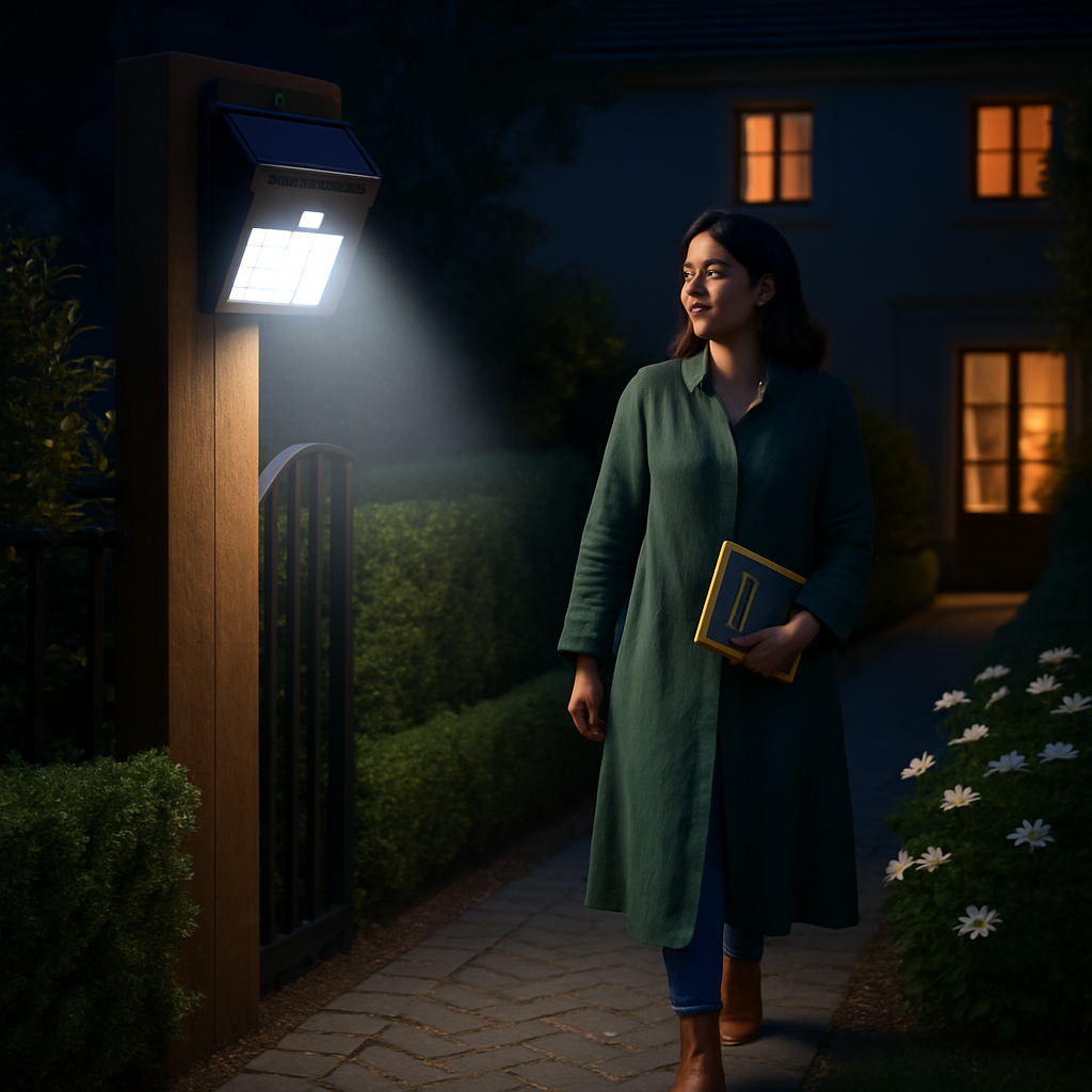 Solar Motion Sensor Light for Outdoor Security