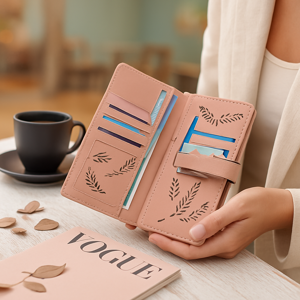 Leather Wallet Clutch - Card Slots - PU Leather - Compact
