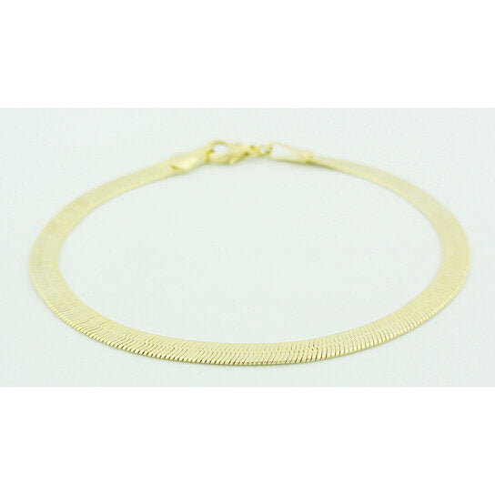 RMZ GOLD NYC 14k Gold Herringbone 7.5 Inch Bracelet