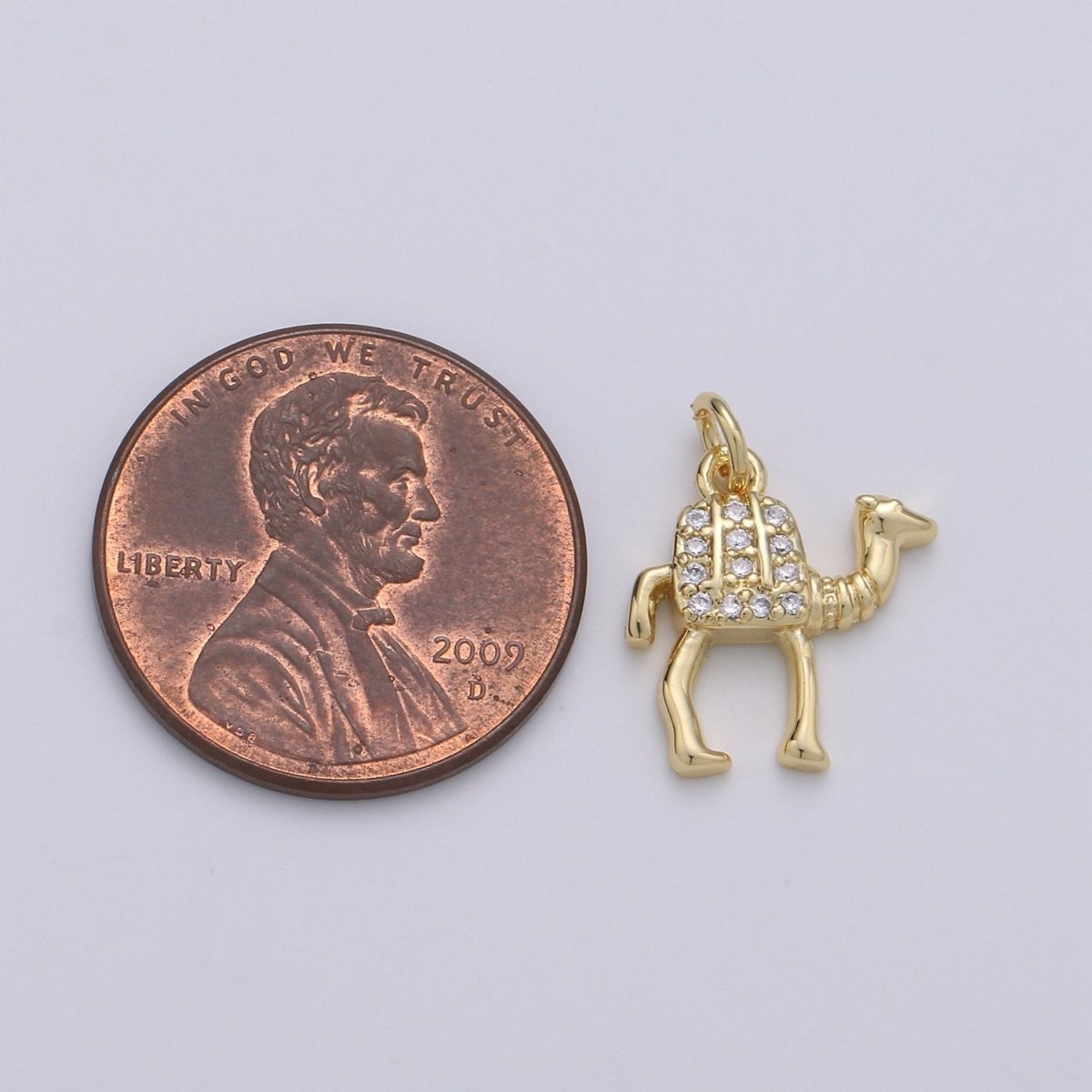 Gold Camel Charm - 14k Gold Filled Camel Pendant - Arabian Desert Charms - Animal Jewelry for Bracelet Necklace Earring Component D-644