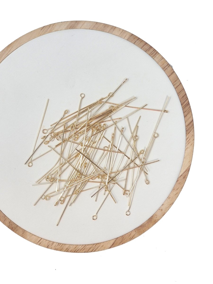Gold Eye Pin Silver Rose Gold Black Open Eyepins Headpins 0.7mm (21 Gauge) by 20mm, 30mm, 35mm Jewelry Making Craft Supply DIY Finding L-537 L-538 L-549