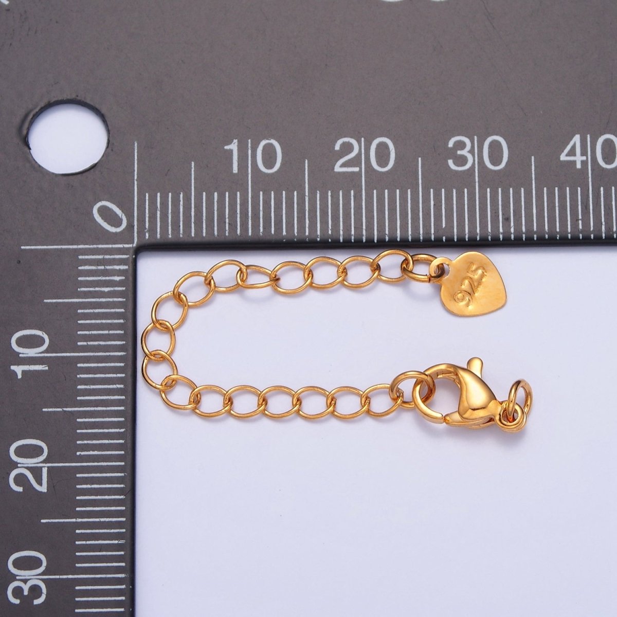 Gold Filled Chain Extender Heart 925 Stamped Lobster Clasps Closure Set in Gold & Silver L-678 L-775
