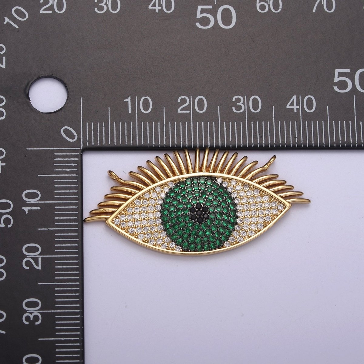 Gold Filled Eye Charm, Cubic Zirconia Evil Eye Charm Connector, DIY Jewelry Making Accessories F-089 F-091 F-095