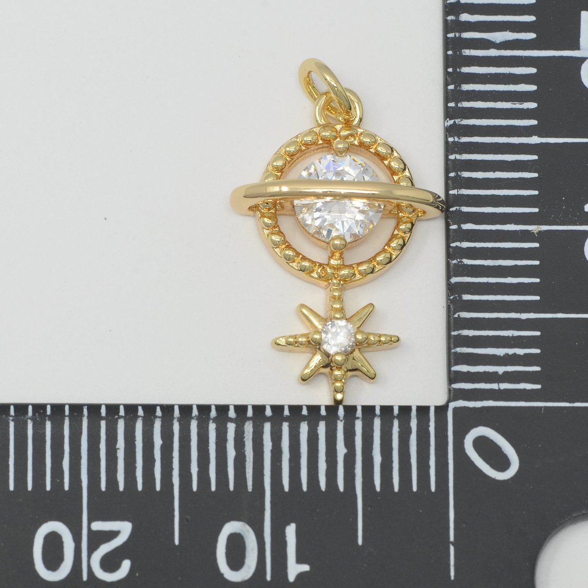 Gold Filled Planet and Star Charm M-386