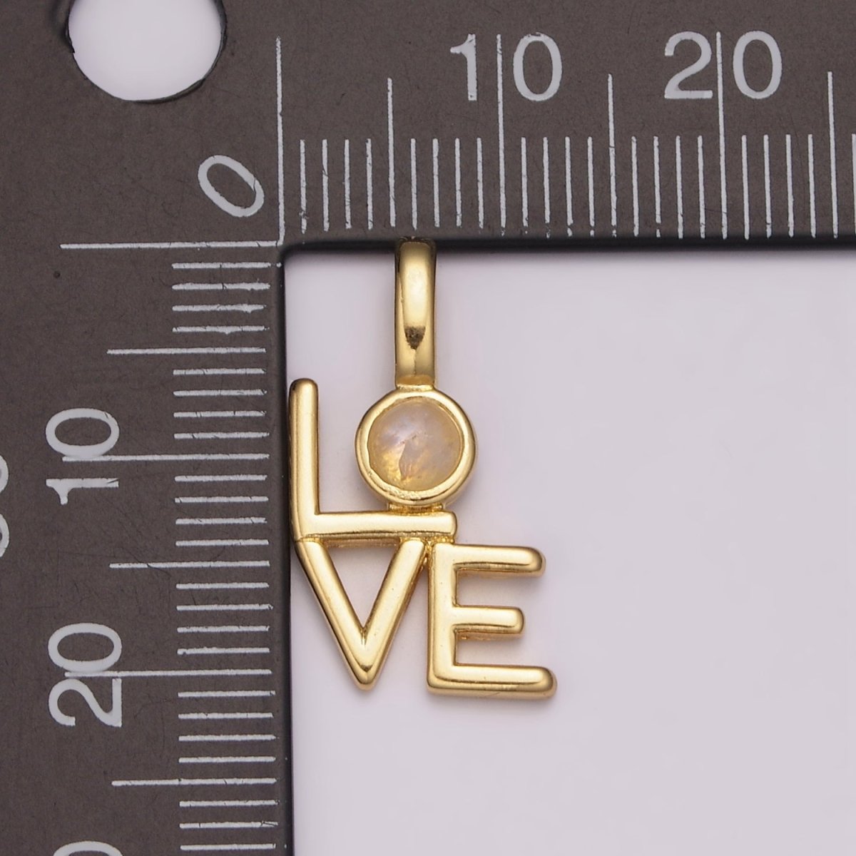 Gold LOVE Charms 21x11mm, Word Love Pendant MoonStone Jewelry Making Supplies Hollow Love Findings N-1485