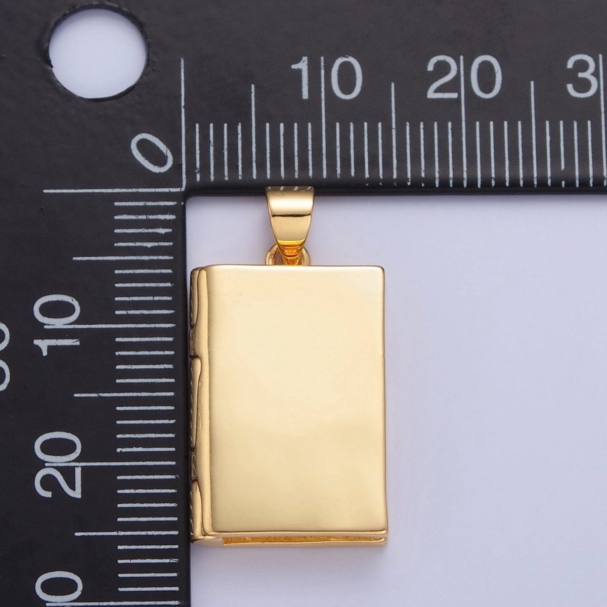 Gold Rectangular Photo Locket Pendant I-313