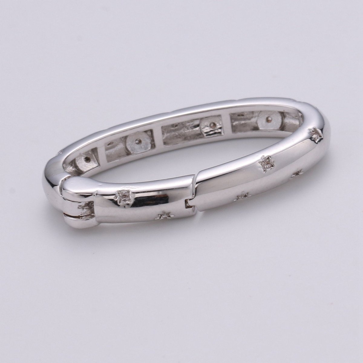Gold Spring Gate Ring, Push Gate ring, 30X15mm Oval Ring Charm Holder Rose Gold Black Gun Metal Silver Clasp for Connector Charm Holder K-853