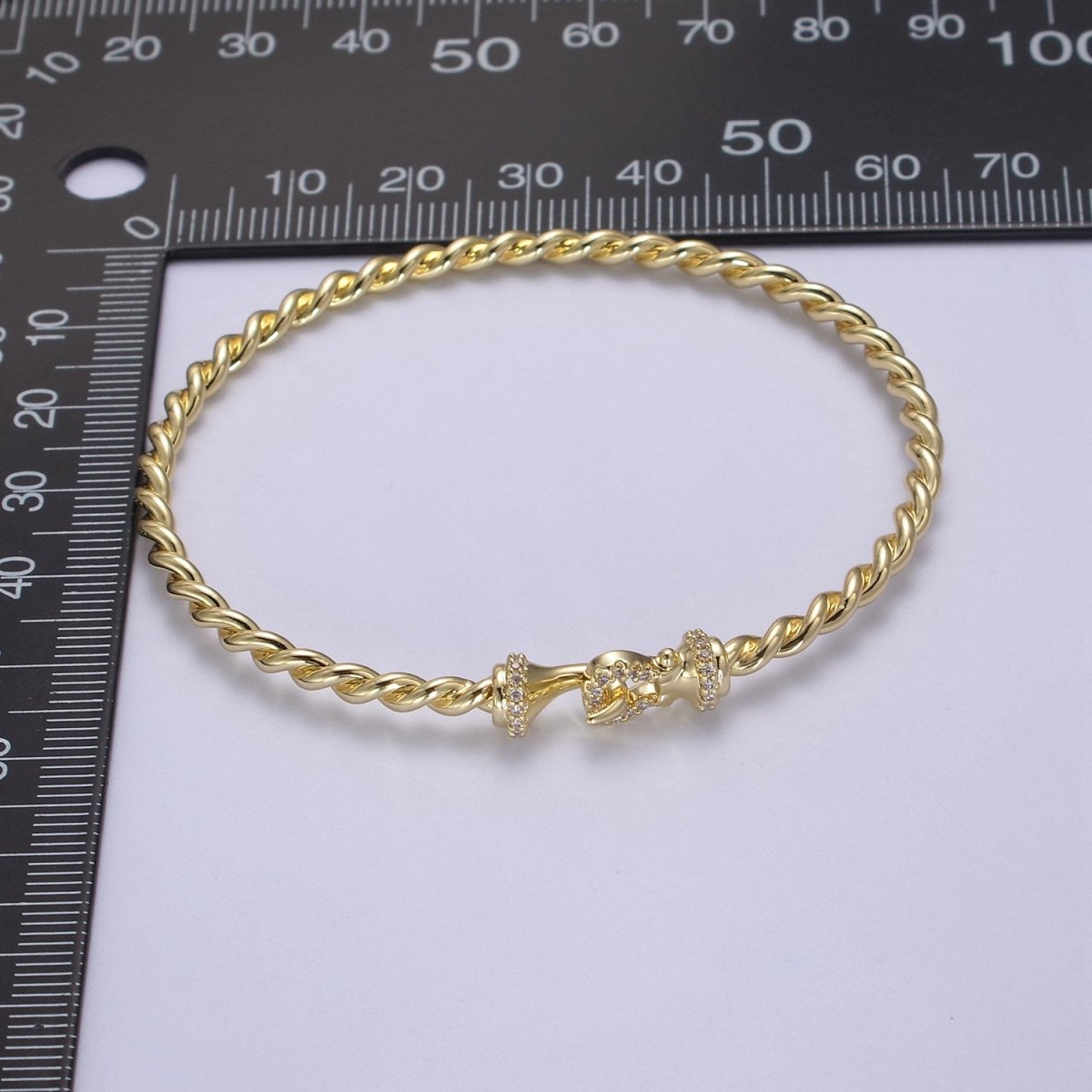 Gold Twisted Rope Bracelet Dainty Cuff Bangle, Braided Bracelet, Stacking Bracelet | WA-692 WA-693 Clearance Pricing