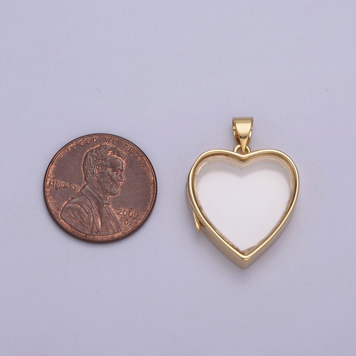 Heart Locket Necklace Clear Glass Crystal Container Locket Gold Gemstone Pendant Necklace Fillable Jewelry for Crystal Jewelry Making Supply N-581