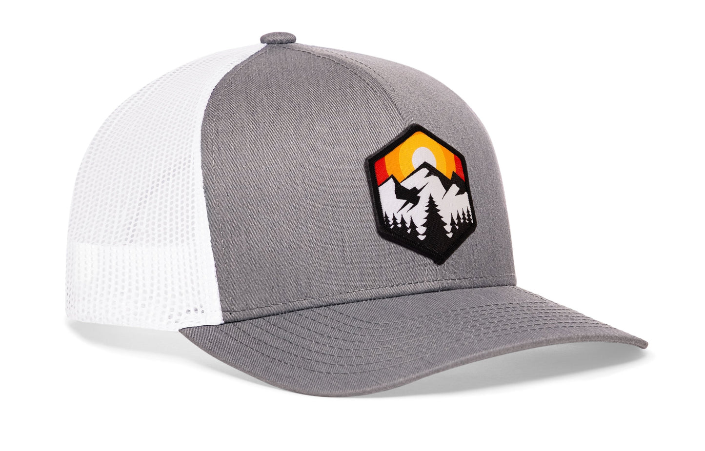 Hexagon Mountain Trees Trucker Hat | Outdoors Snapback