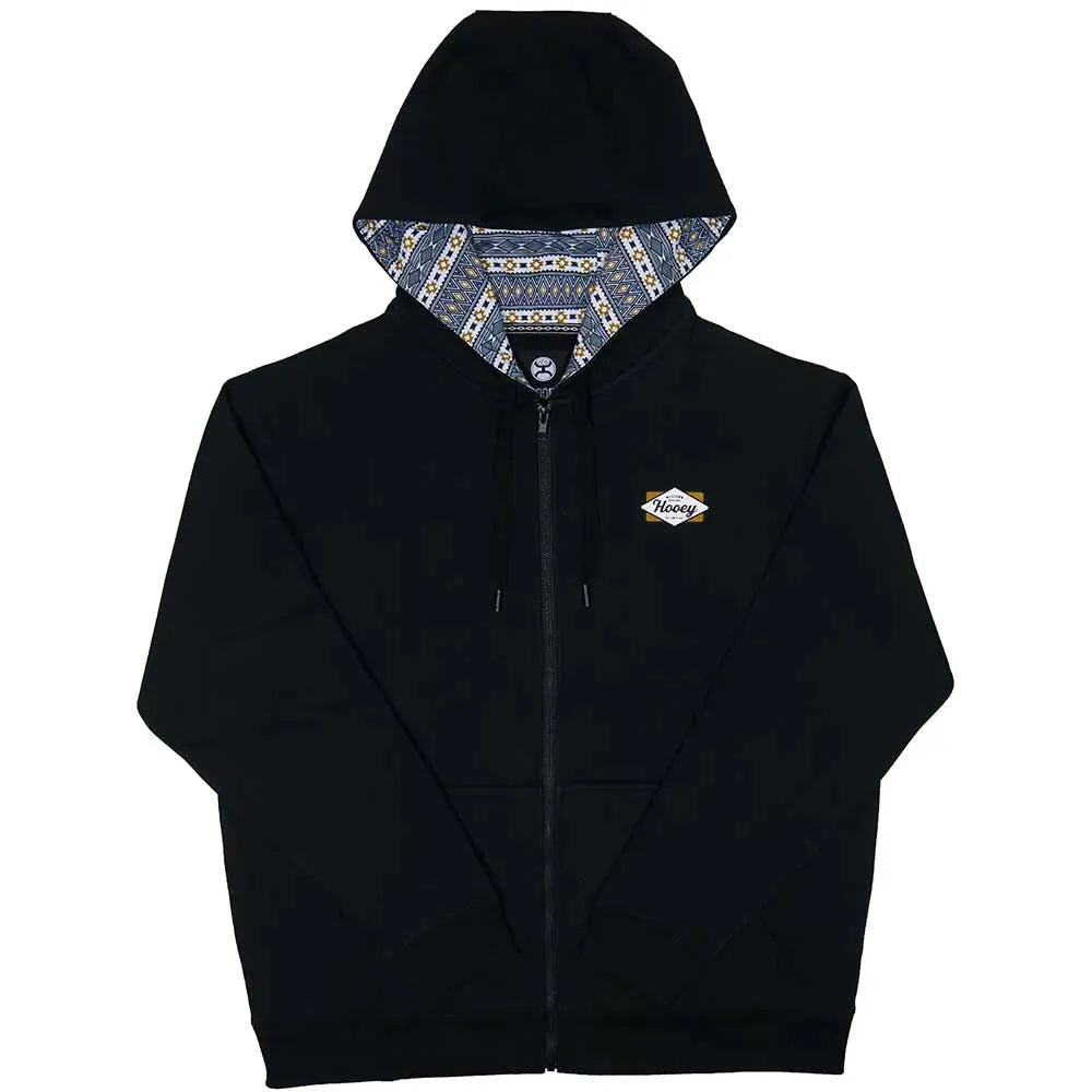 HOOey Black "Diamond" - Men's Zip-Up Sweatshirts (Closeout)
