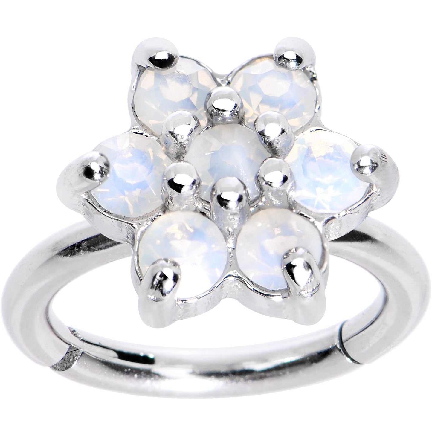 16G 5/16 Clear CZ Gem Hinged Segment Ring