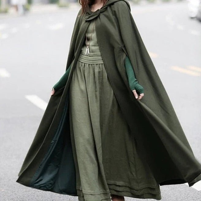 Hooded Shawl Extended Cape Coat | Versatile 5-Color Hooded Shawl Poncho (MOA088)