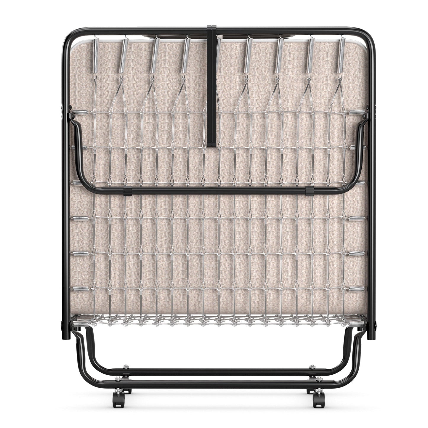 Rollaway Guest Bed with Sturdy Steel Frame and Memory Foam Mattress Made in Italy