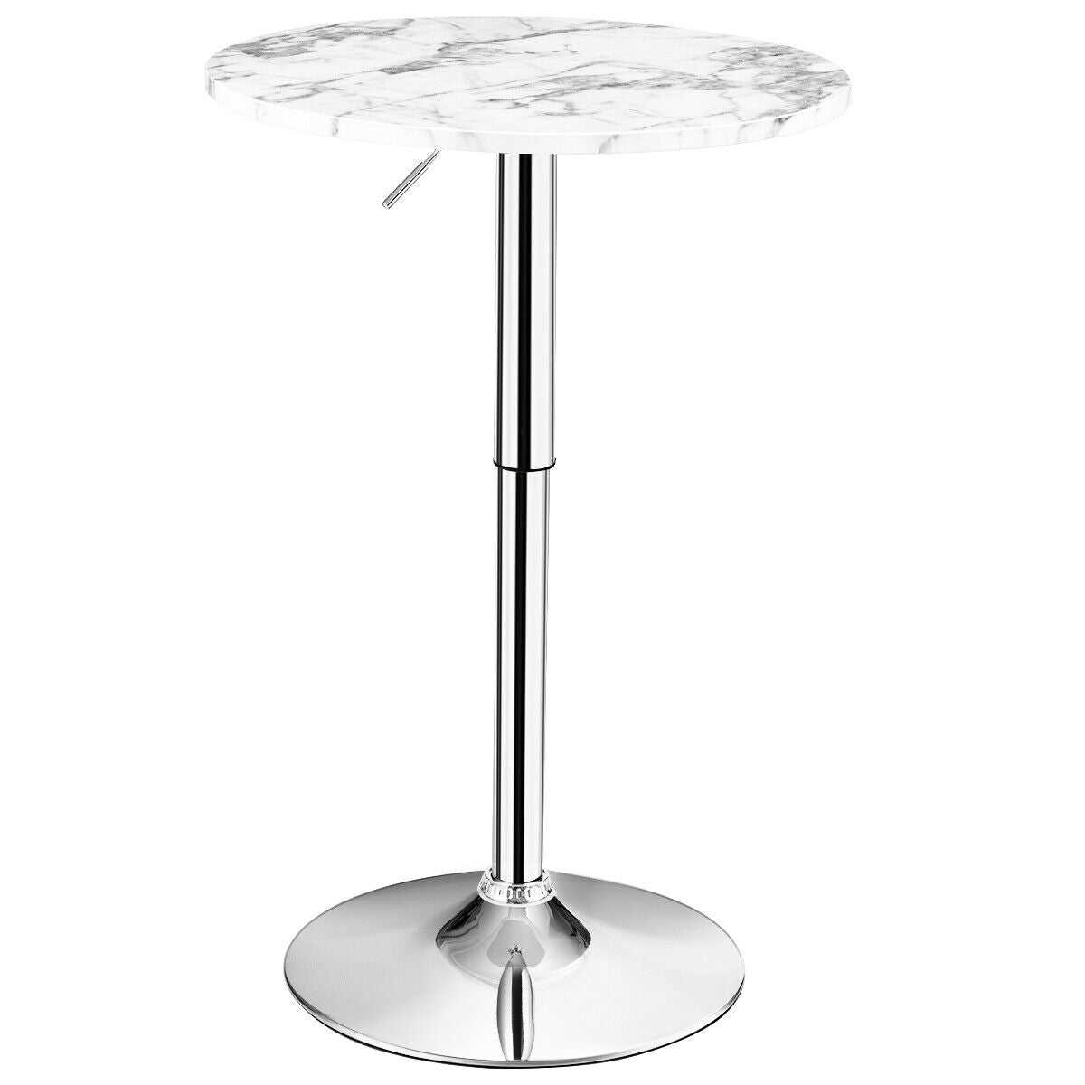 360° Swivel Cocktail Pub Table with Sliver Leg and Base