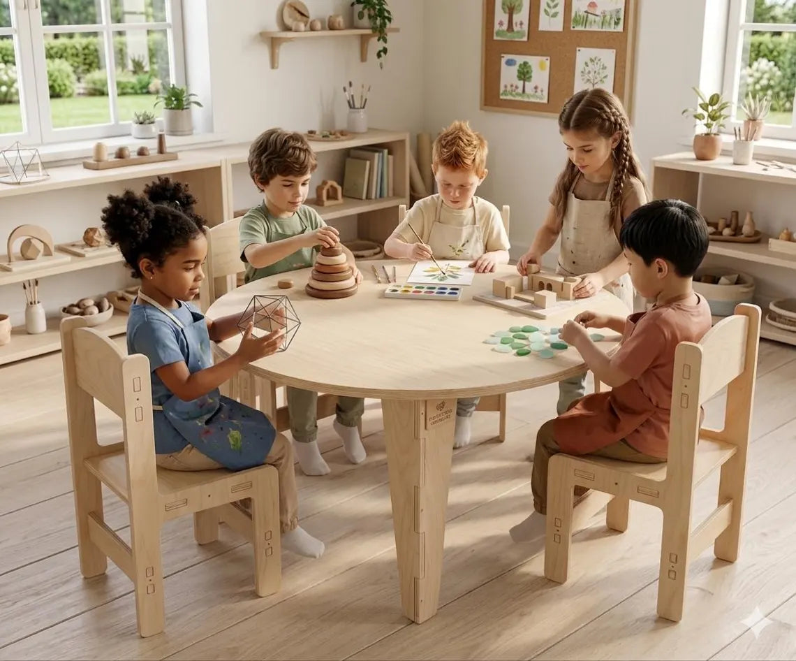 STELLA- Round Table with Set of 4 Chairs