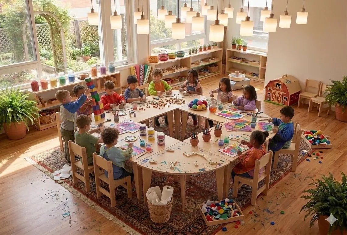 ARI- Semi-Circle Table with Set of 4 Chairs