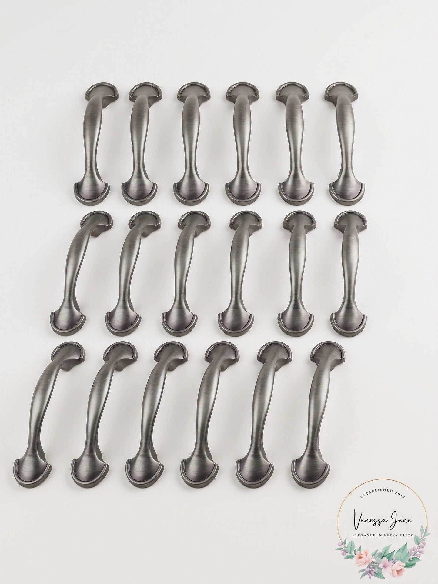 GlideRite Hardware Type Hooks CC Arch Cabinet Pull, 3in Satin Pewter Lot of 19