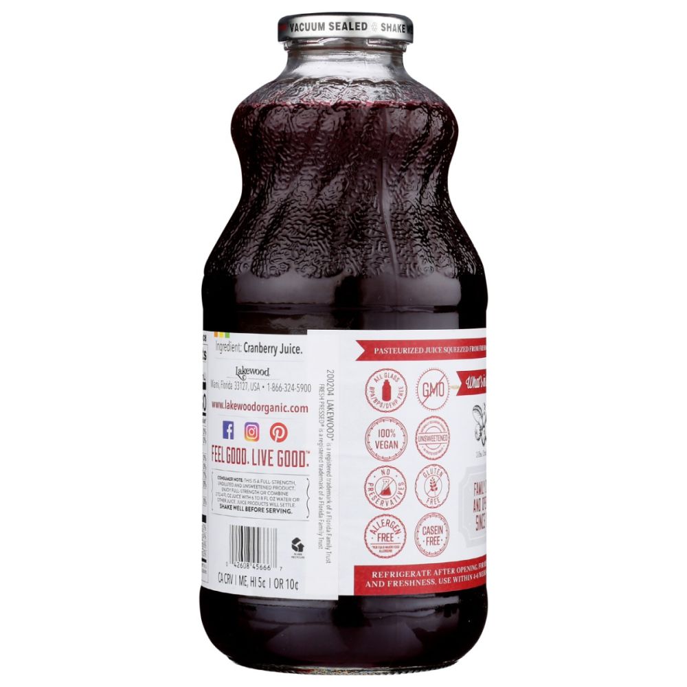 LAKEWOOD: Premium Pure Cranberry Juice, 32 fo