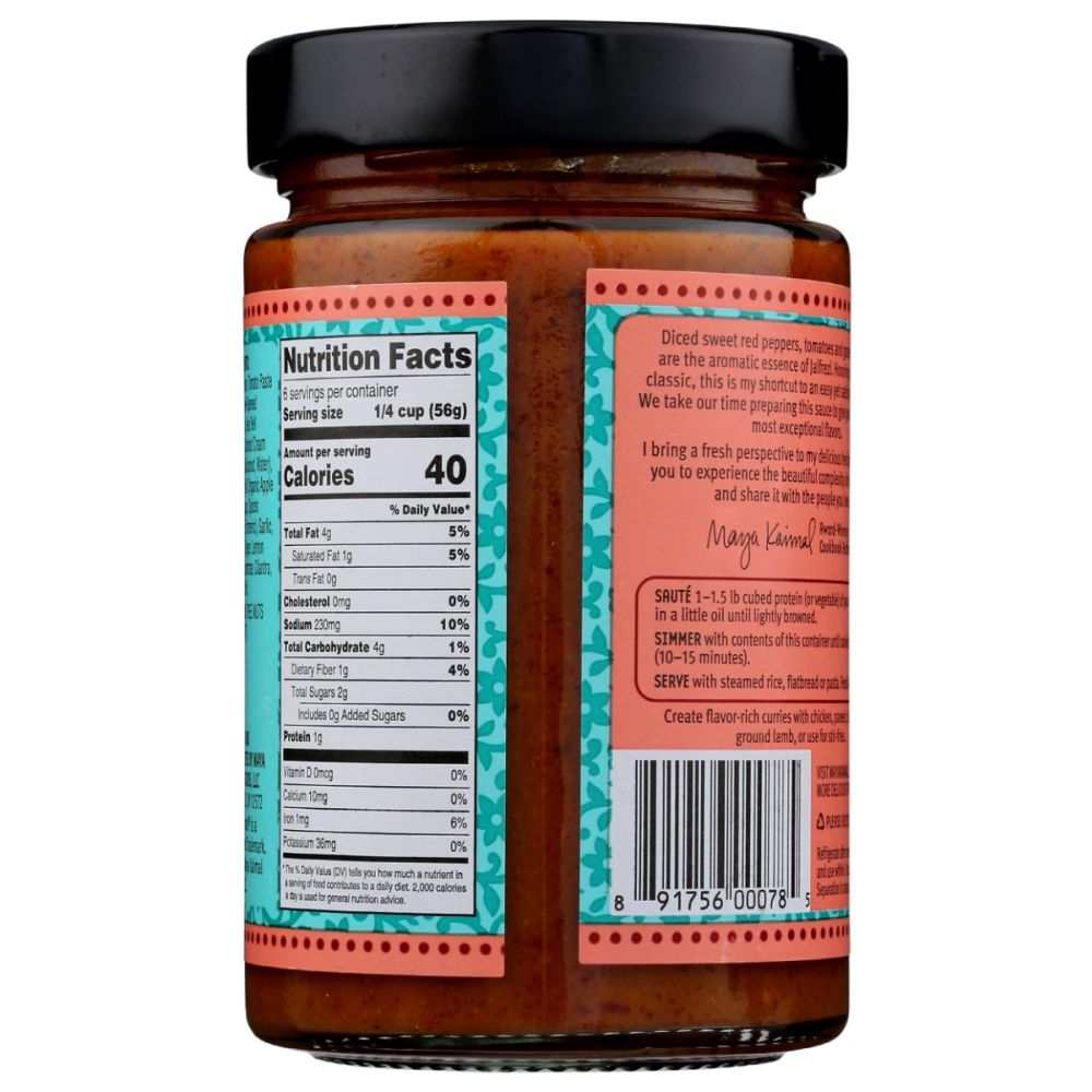 MAYA KAIMAL Jalfrezi Curry Indian Simmer Sauce-12.5oz|Authentic Flavor