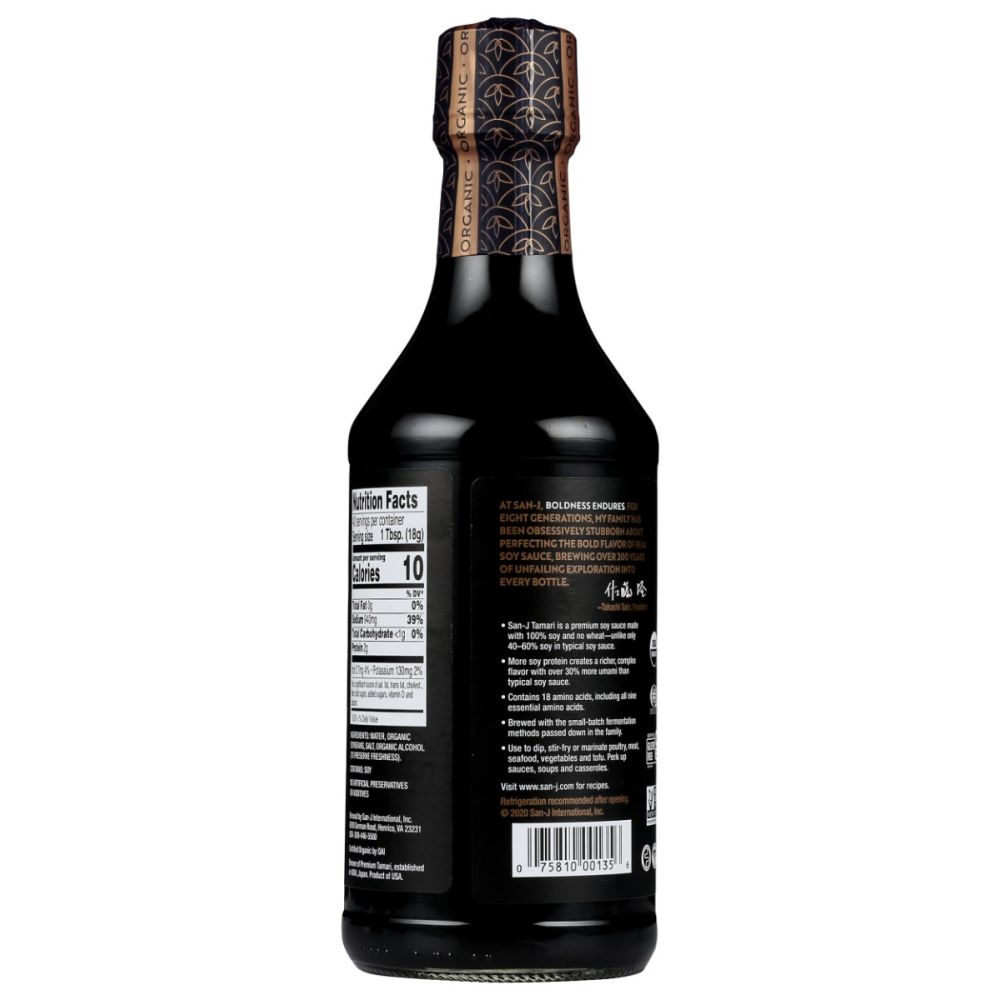 SAN J: Organic Tamari Soy Sauce Gluten Free, 20 oz