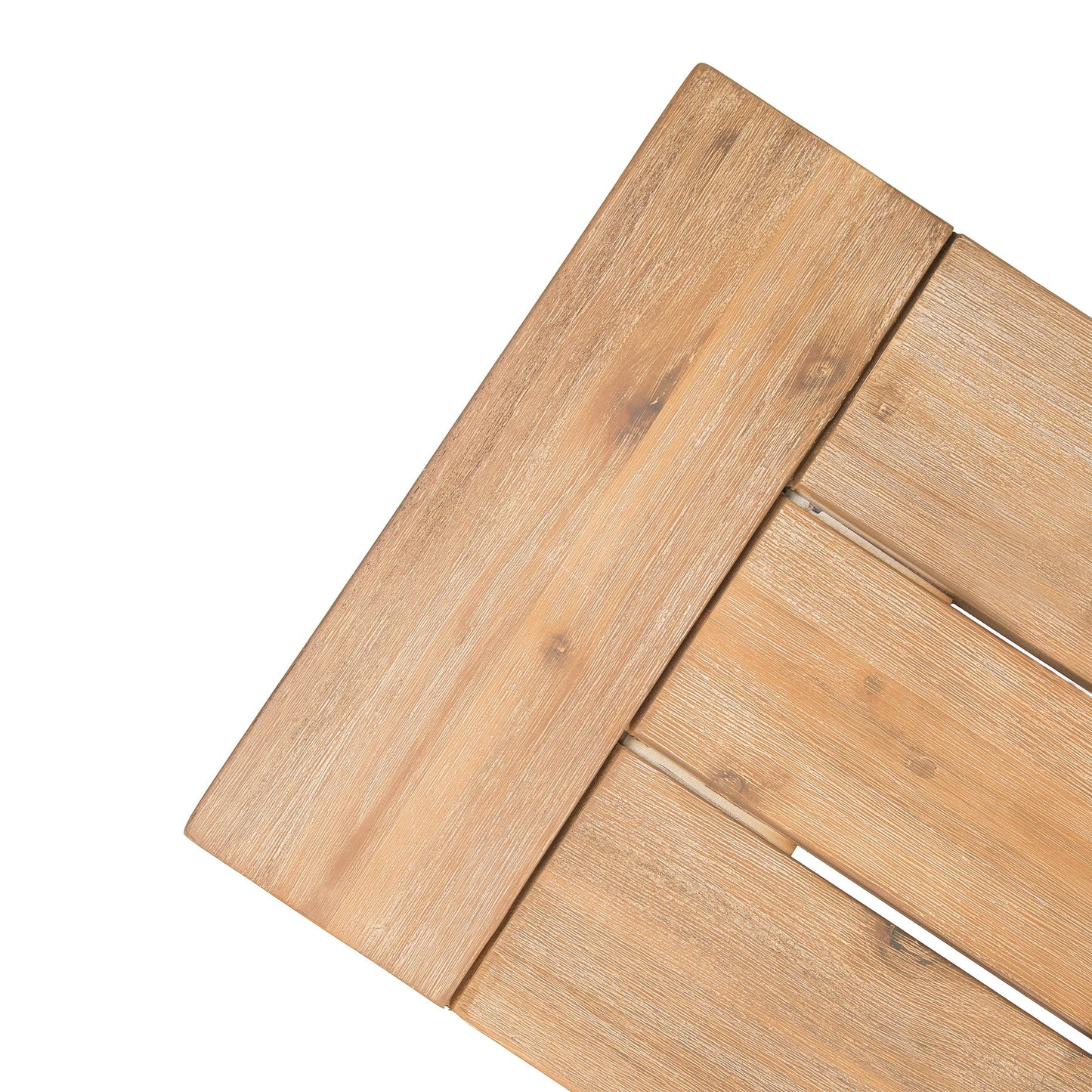 Outdoor Bench with Slat Panel Design and Acacia Wood Frame (Set of 2)