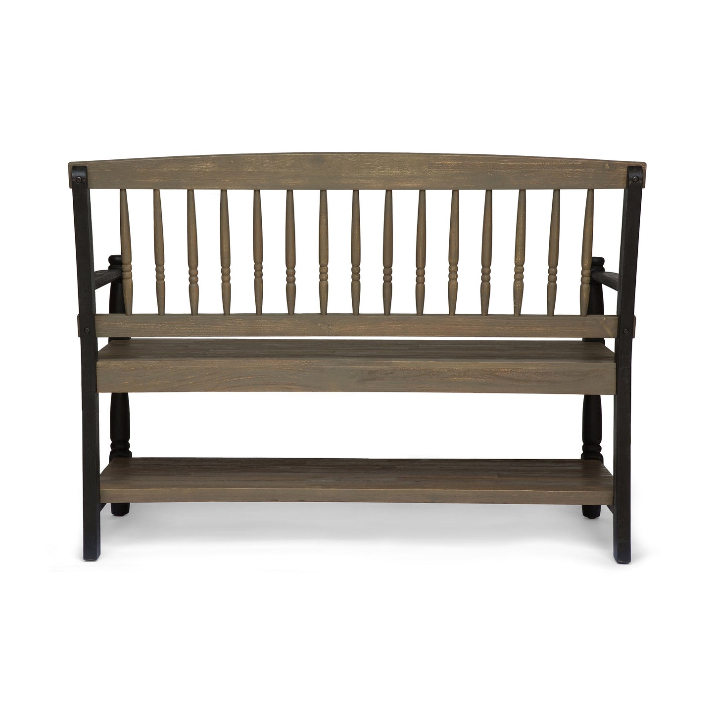 Patio Bench with Built-In Shelf