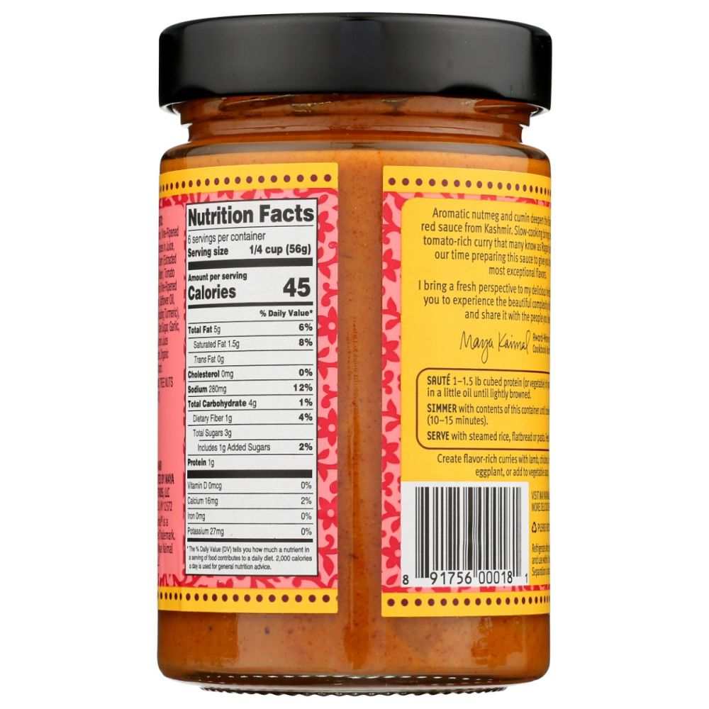 MAYA KAIMAL: Kashmiri Curry Indian Simmer Sauce, 12.5 oz