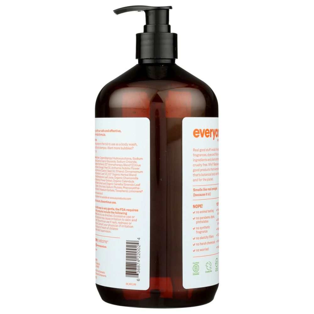 EVERYONE: Orange Squeeze Kids 3in1 Soap - 32 oz - Gentle & Versatile