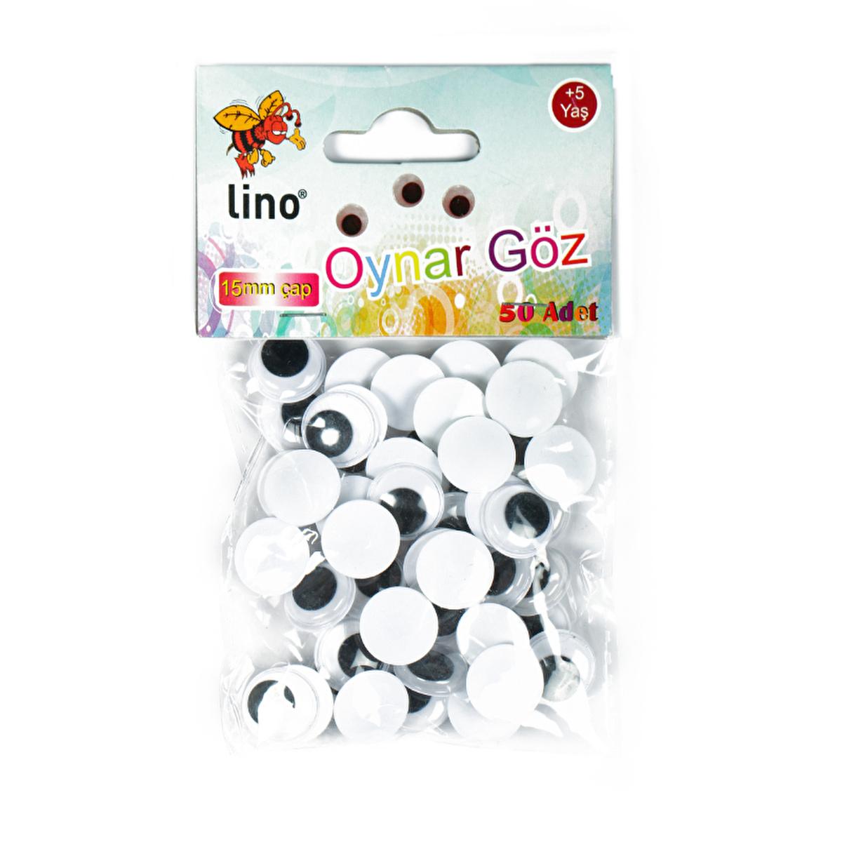 Lino Oynar 15 mm Craft Eyes - Black & White, 50-Pack for Sewing & DIY Projects