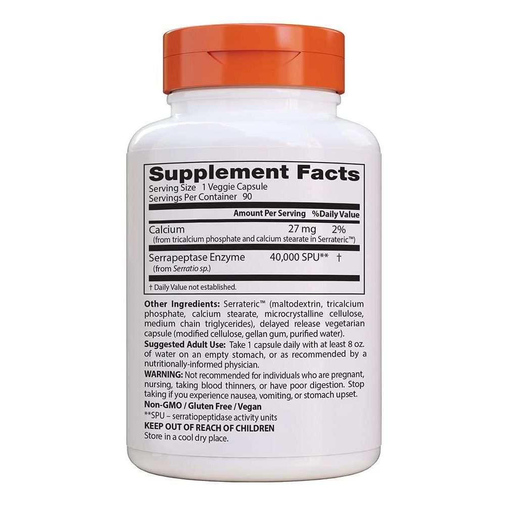 DOCTOR'S BEST: Serrapeptase 40000Spu, 90 vc