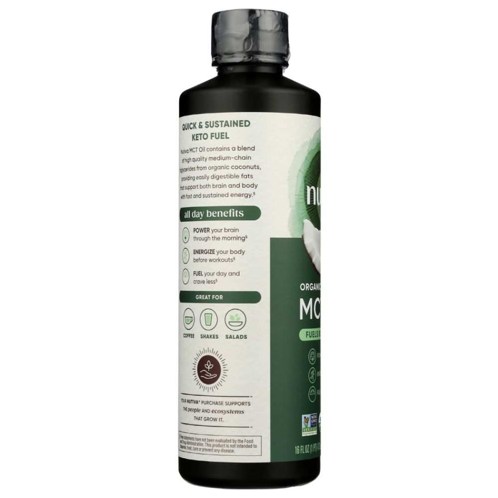 Nutiva Organic MCT Oil:16oz|Pure Coconut-Based Med-Chain Triglycerides