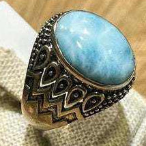 Larimar Ring Size 13 "Sea Drops"