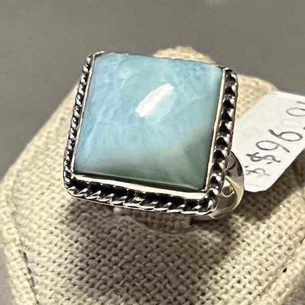 Larimar Ring Size 9 "Ocean Squared"