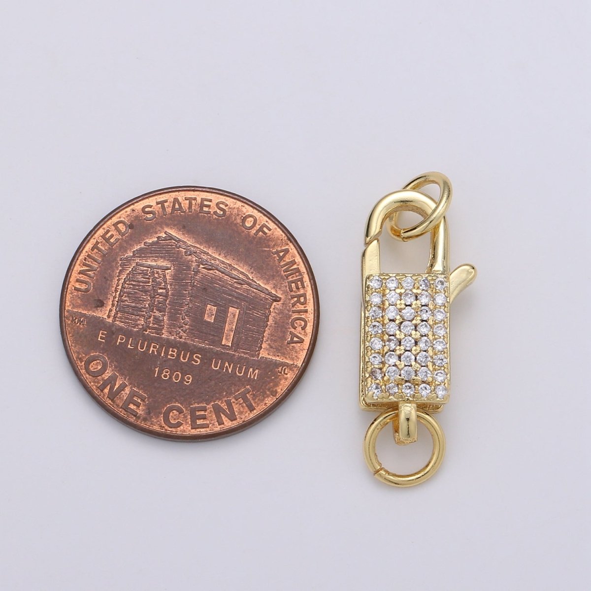 Lobster Clasp with Rings Rectangular Jewelry End Clasp Charms Supplies For DIY Jewelry Making K-730