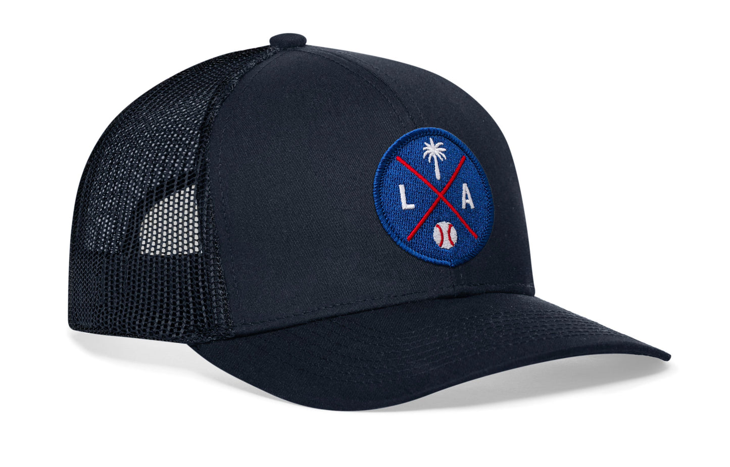 Los Angeles Trucker Hat | Blue LA X Baseball Snapback