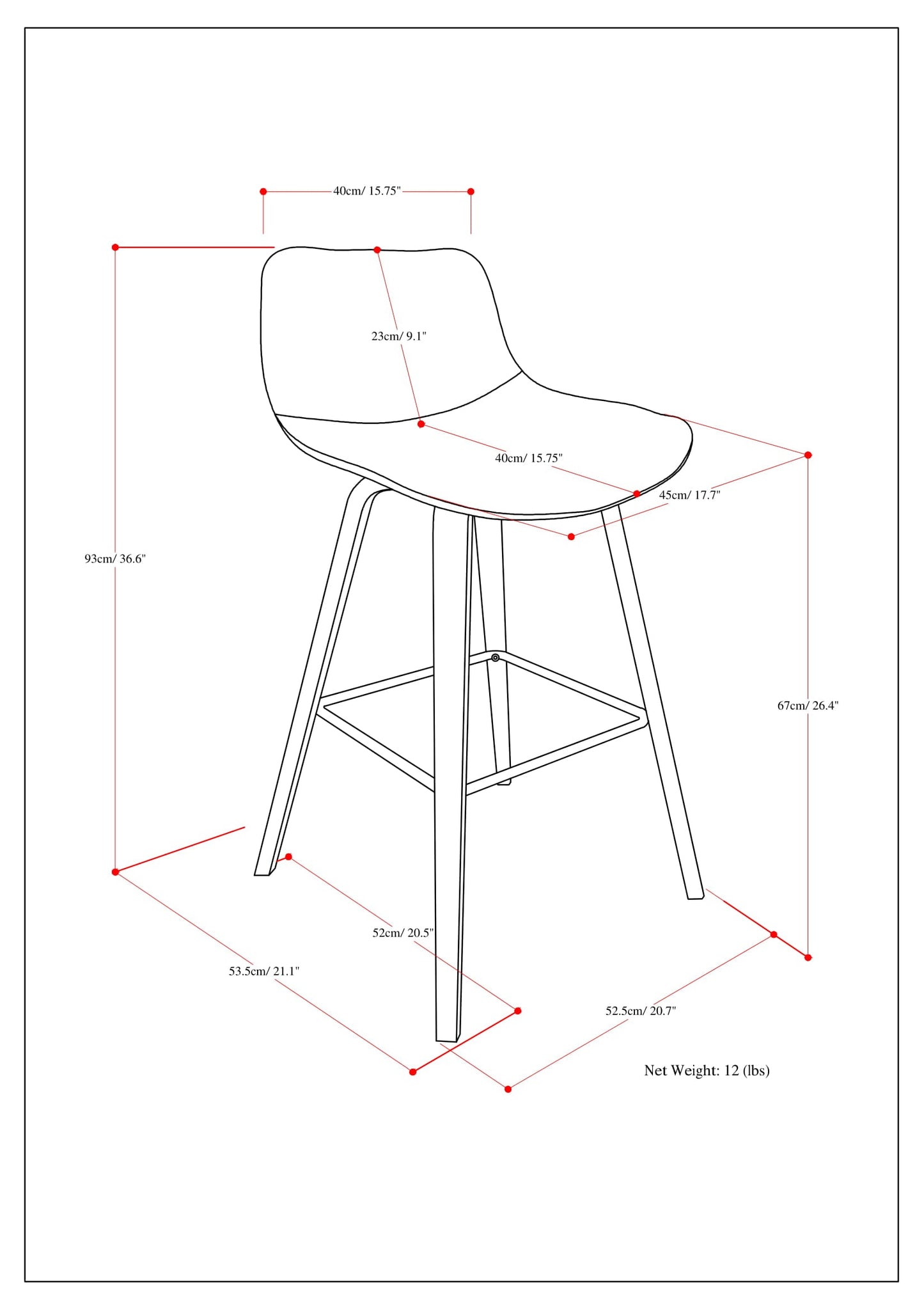 Randolph 28 Inch Seat Height Bentwood Counter/Bar Height Stool