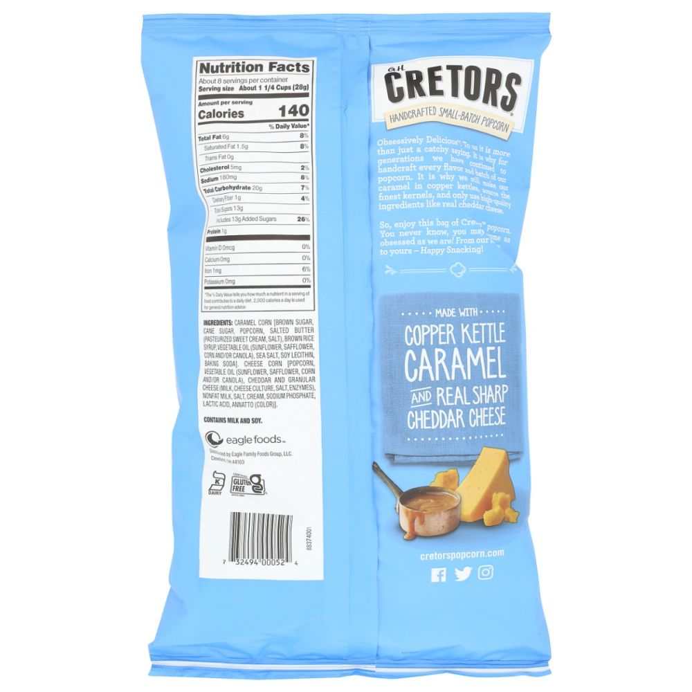 GH CRETORS: Cheese and Caramel Mix Popped Corn, 7.5 oz
