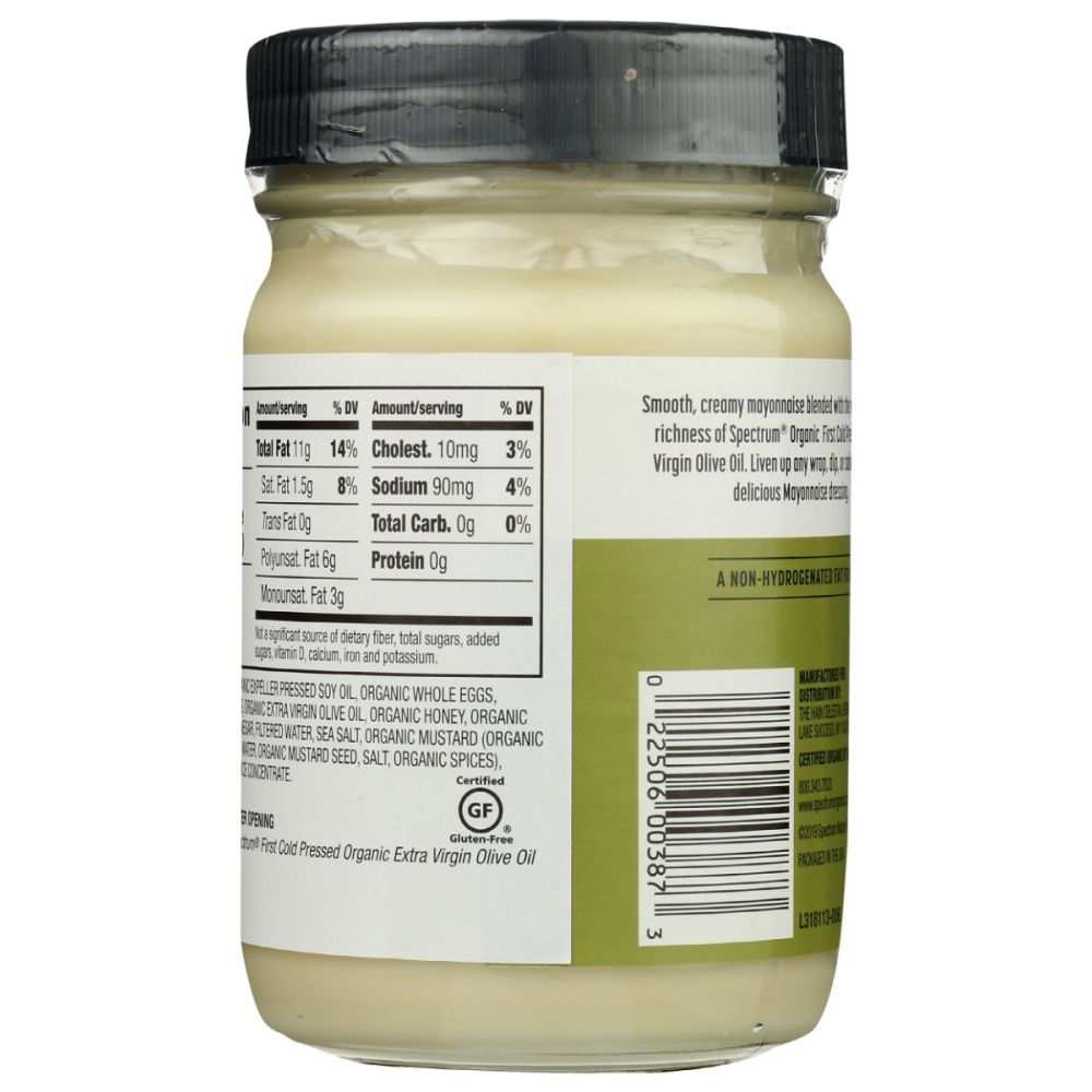 SPECTRUM NATURALS: Organic Mayonnaise with Olive Oil, 12 oz